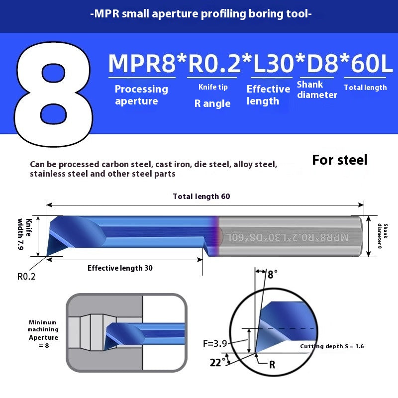 1129-CNC Small Bore Boring Tools MPR Copy Boring Turning Tools for Stainless Steel, Copper and Aluminum Lathe Micro Small Boring Tools Shandong Denso Pricision Tools Co.,Ltd.